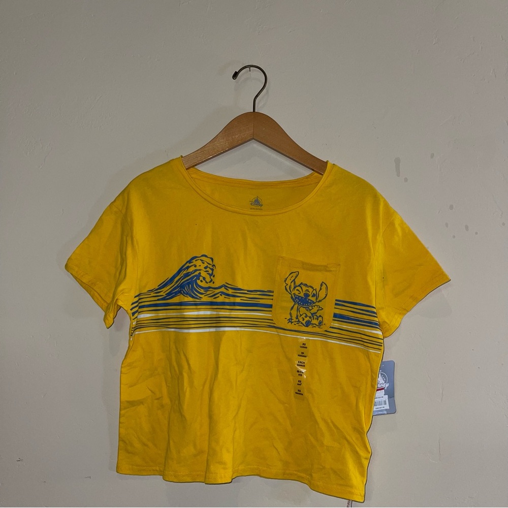 Disney Stitch Yellow Disneyland Crop Tee